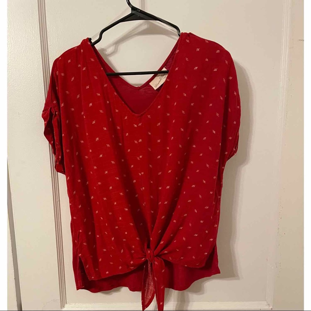 *2 FOR $15* Universal Thread red white tie front top S